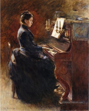 Fille au piano Théodore Robinson Peinture à l'huile
